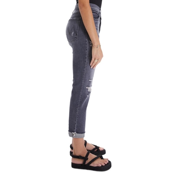 MOTHER The Scrapper Cuff Ankle Fray Jeans In Unstitched In The Dark Size 25 NWT - Picture 2 of 15
